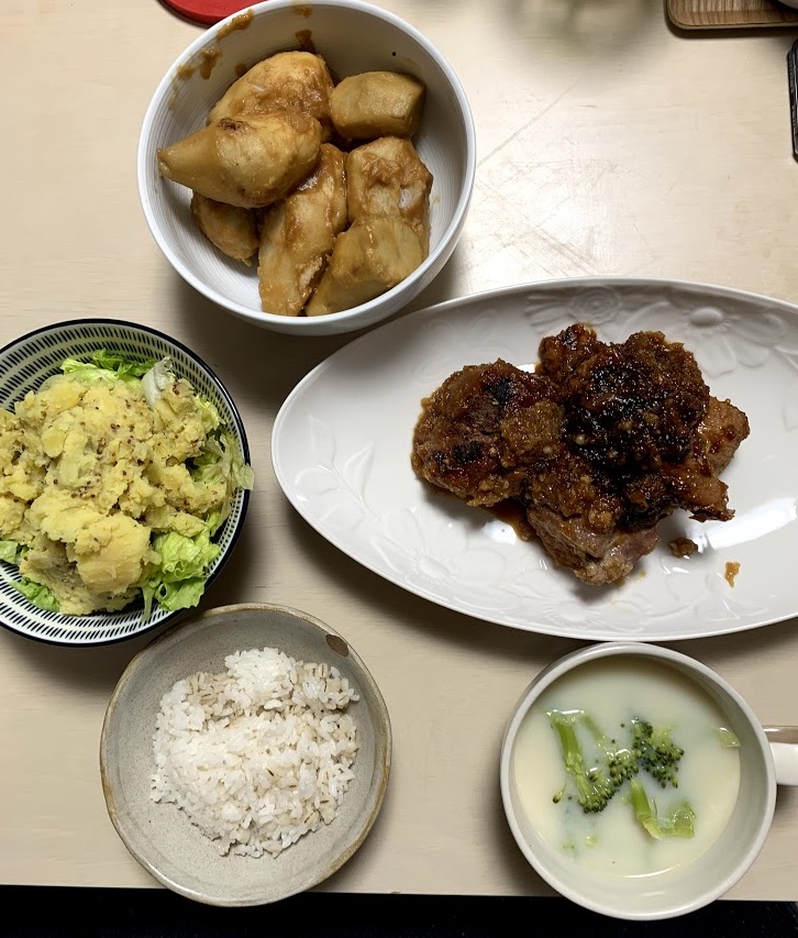 豚ヒレ肉の甘辛煮　夜ご飯